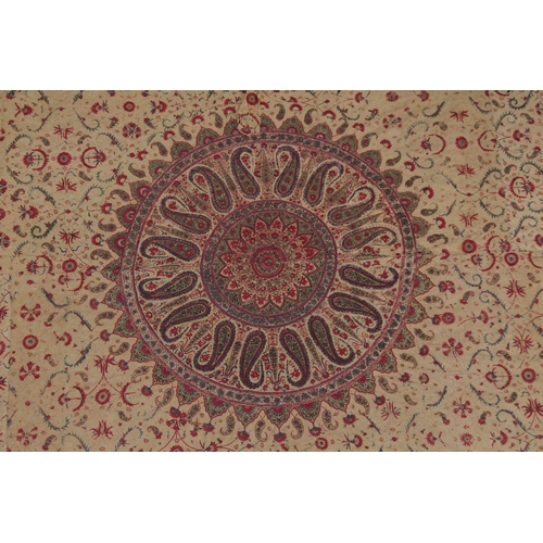 102 - A VERY FINE AND LARGE 17TH -18TH CENTURY MUGHAL INDIAN SILK EMBROIDERED FLOOR SPREAD TEXTILE.