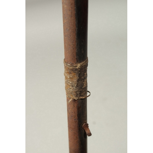 219 - AN 18TH CENTURY MUGHAL INDIAN MATCHLOCK RIFLE, with gold inlaid barrel and trigger.