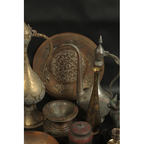 240 - A LARGE GROUP OF MIXED ISLAMIC AND INDIAN METALWORKS, and other items, (qty).