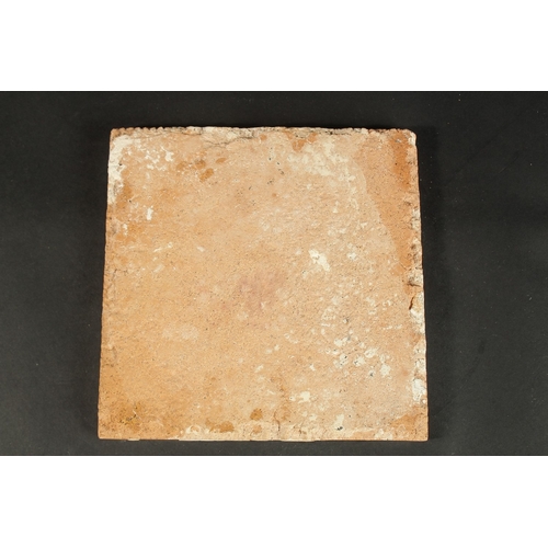 276 - AN 18TH CENTURY OTTOMAN GLAZED POTTERY TILE, 20cm square.