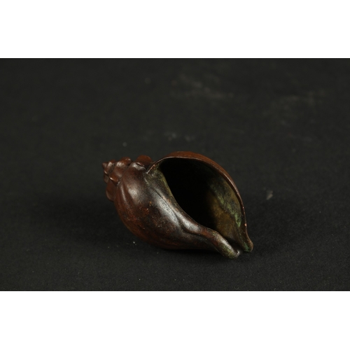 319 - A BRONZE OKIMONO OF A SEA SNAIL.