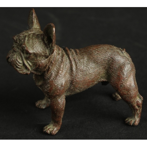 327 - A BRONZE OKIMONO OF A DOG.