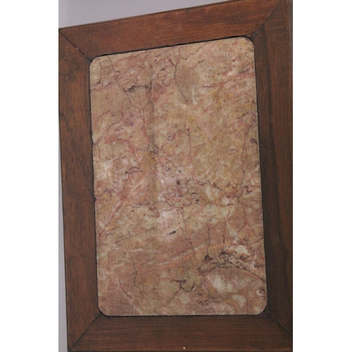 81 - A PAIR OF CHINESE MARBLE INSET RECTANGULAR STANDS, 51cm high, top 41cm x 31cm.