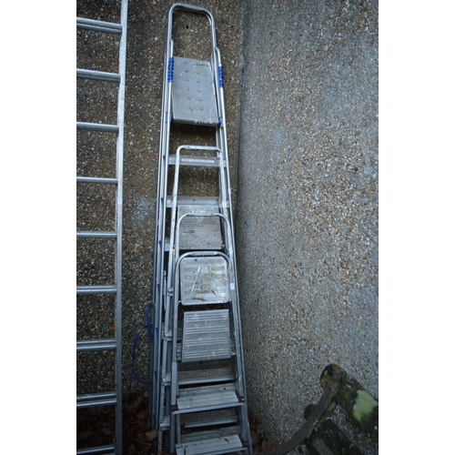 12 - Four various aluminium step ladders.