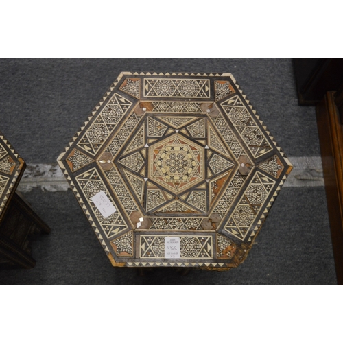 188 - Two Eastern inlaid occasional tables.