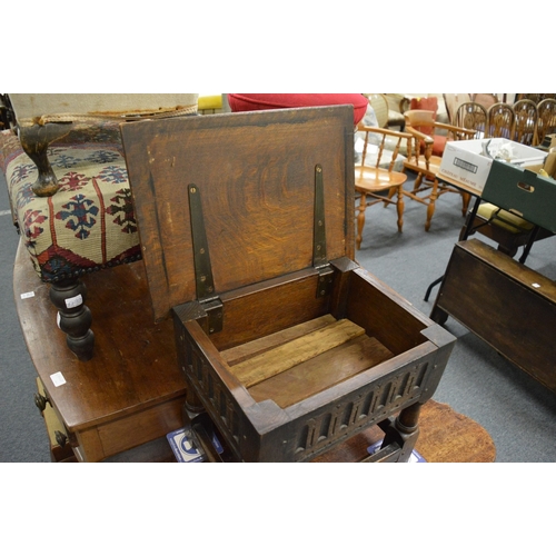 213 - An oak joint stool/storage box.