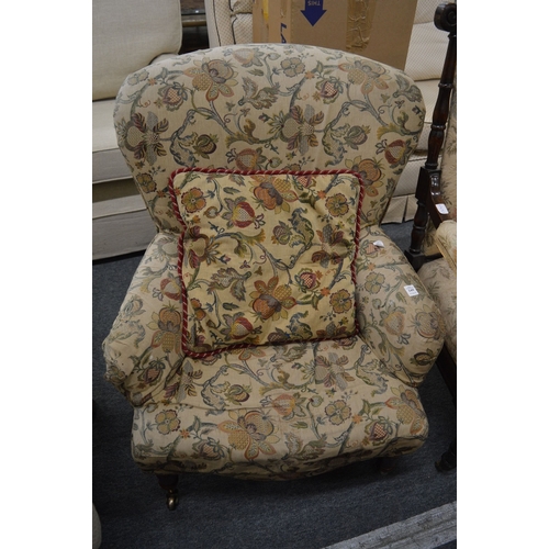 249 - Victorian style upholstered armchair.