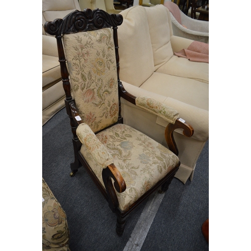 250 - A 19th century faux rosewood framed open armchair.