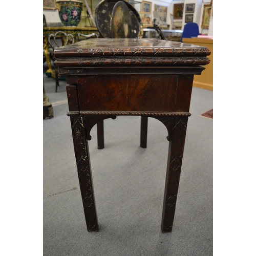 272 - A good Chippendale period mahogany rectangular fold-over combination tea and card table.