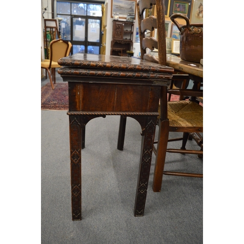 272 - A good Chippendale period mahogany rectangular fold-over combination tea and card table.