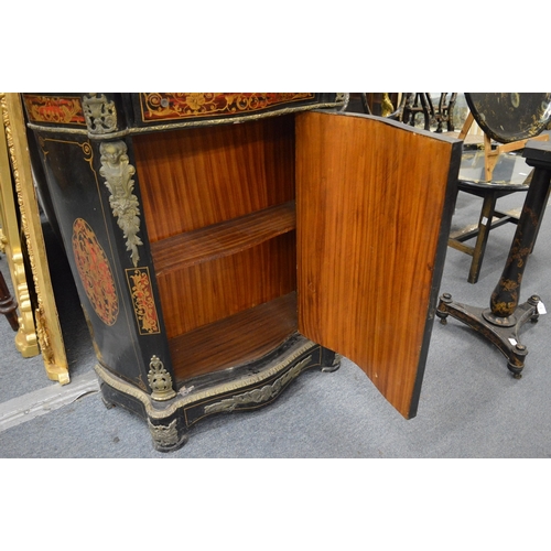 302 - A Boulle style marble top pier cabinet with gilt metal mounts.