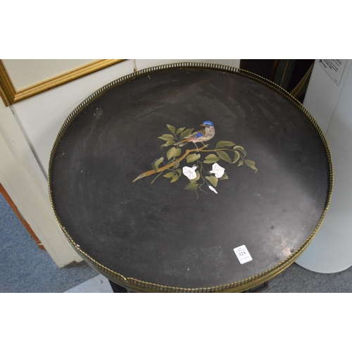 324 - A 19th century marble inlaid slate top circular centre table.