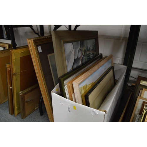 349 - A quantity of paintings, prints etc.