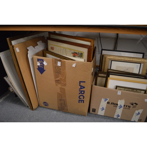 352 - Large quantity of paintings, prints, maps etc.