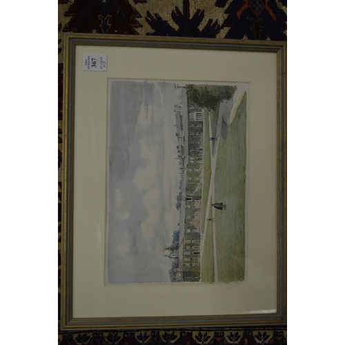 367 - Watercolour picture depicting Haileybury School and two other pictures.