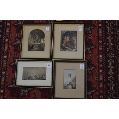 370 - A group of Baxter and Le Blond prints, framed and glazed.