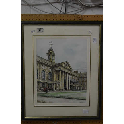 384 - Hubert Williams, Chelsea Royal Hospital, watercolour, signed.