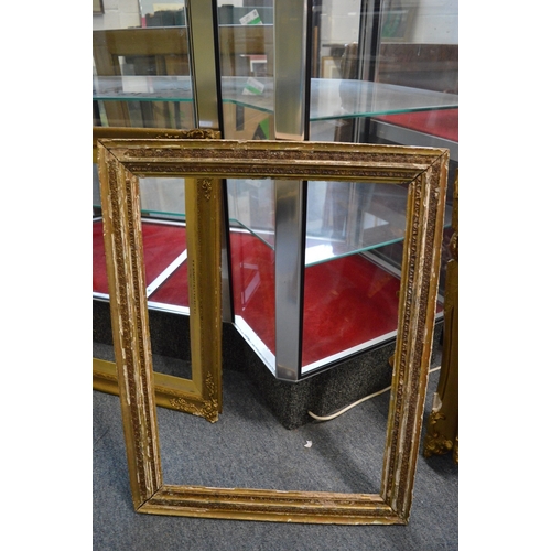 475 - Two small picture frames, rebate sizes 57cm x 42cm and 49cm x 41cm.