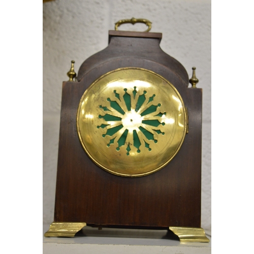 568 - A good Edwardian inlaid mahogany mantel clock.