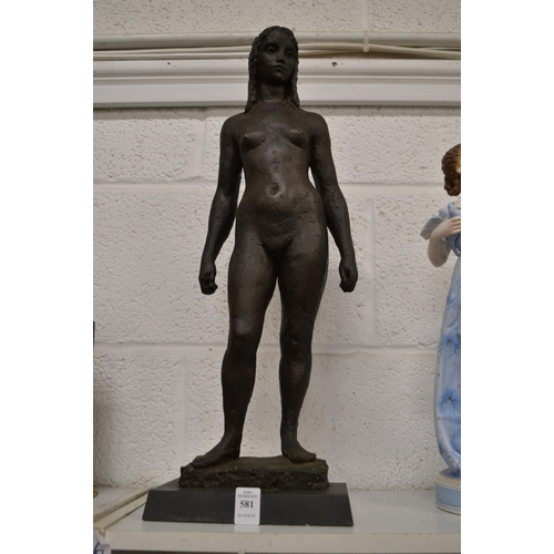 581 - Karin Jonzen, standing female nude, bronze resin.