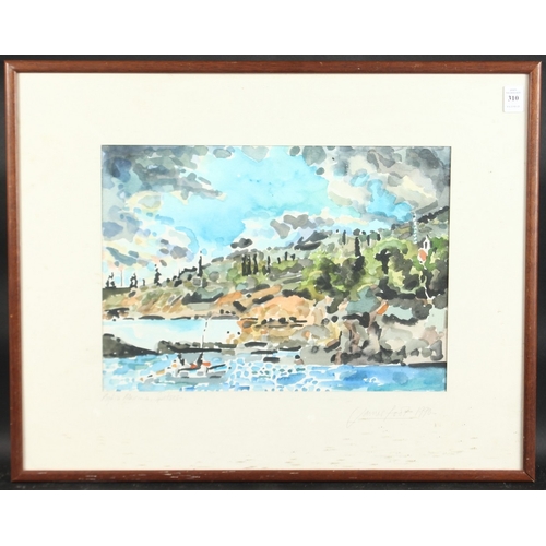 310 - JAMES FOOT. Marina, watercolour. Signed, inscribed and dated 1990. 11.5