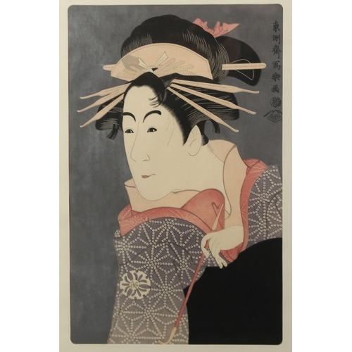 52 - TWO JAPANESE WOODBLOCK PRINTS OF ACTORS (2). 14.5