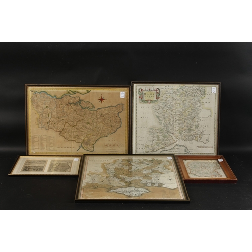 54 - A COLLECTION OF ANTIQUE MAPS (5). Largest: 20