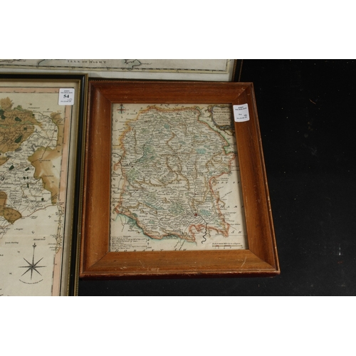 54 - A COLLECTION OF ANTIQUE MAPS (5). Largest: 20