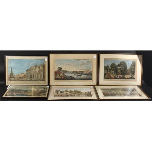 55 - SIX ANTIQUE ENGRAVINGS OF LONDON SUBJECTS, (one unframed) (6). Approx. 12