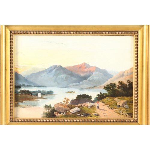 1132 - ATTRIBUTED E. NIEMANN. A Scottish loch. Oil on canvas. 8ins x 12ins.