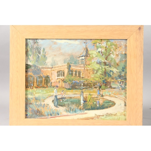 1134 - DENNIS GILBERT. Holland Park, London. Signed. Oil on board. 8ins x 10ins.