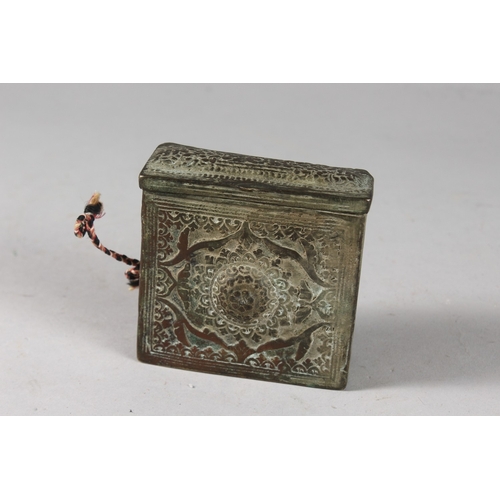 107 - A 18TH-19TH CENTURY OTTOMAN BALKANS BRONZE BULLET CASE, 9cm high.