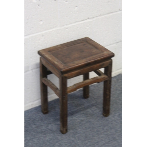 190 - A CHINESE RECTANGULAR HARDWOOD STAND, 43cm high.