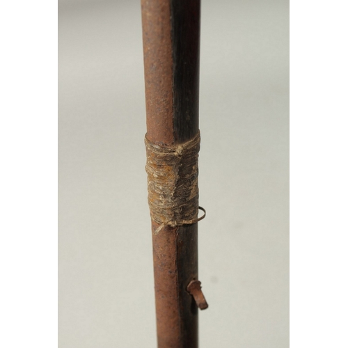 349 - AN 18TH CENTURY MUGHAL INDIAN MATCHLOCK RIFLE, with gold inlaid barrel and trigger.