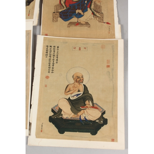 392 - A COLLECTION OF CHINESE PICTURES, each depicting various figures, two pictures framed and glazed, (q... 