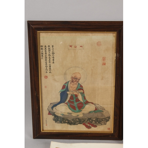 392 - A COLLECTION OF CHINESE PICTURES, each depicting various figures, two pictures framed and glazed, (q... 