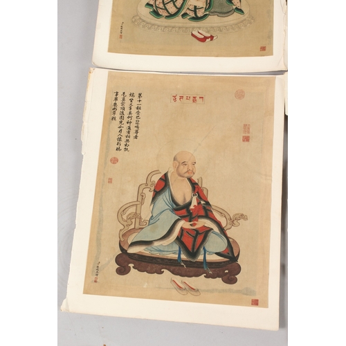 392 - A COLLECTION OF CHINESE PICTURES, each depicting various figures, two pictures framed and glazed, (q... 