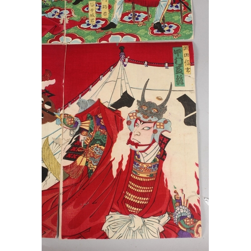 53 - CHIKANOBU YOSHU (1838-1912) & KUNICHIKA TOYOHARA (1835-1900): KABUKI PLAY; two original 19th century... 