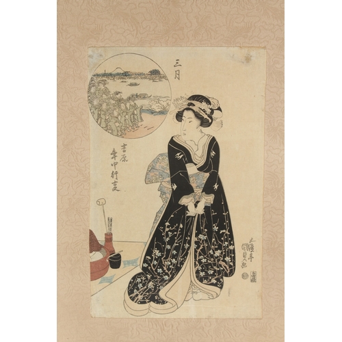 58 - THREE 19TH CENTURY ORIGINAL JAPANESE WOODBLOCK PRINTS, each framed and glazed, (3).