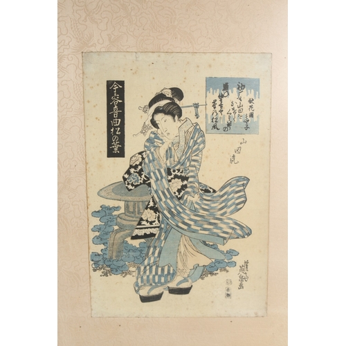 58 - THREE 19TH CENTURY ORIGINAL JAPANESE WOODBLOCK PRINTS, each framed and glazed, (3).