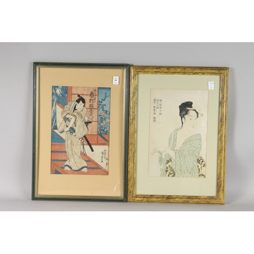 60 - TWO ORIGINAL JAPANESE WOODBLOCK PRINTS, each framed and glazed, (2).