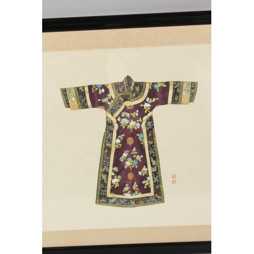 81 - 20TH CENTURY CHINESE SCHOOL, a fine study of a design for a court robe, framed and glazed.