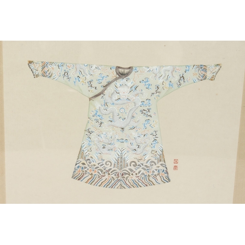 82 - 20TH CENTURY CHINESE SCHOOL, a fine study of a design for a court robe, framed and glazed.