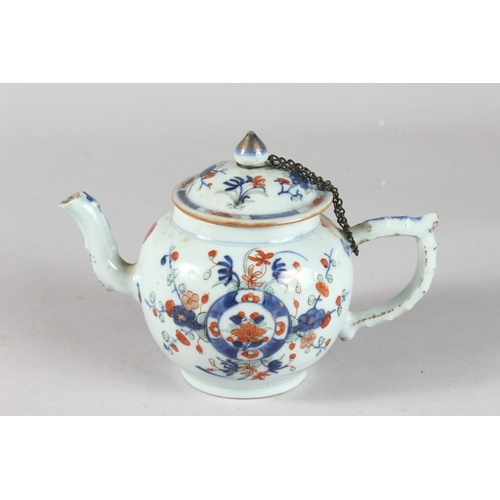 88 - A CHINESE PORCELAIN TEAPOT, together with a miniature satsuma vase, (2).