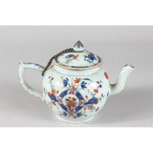 88 - A CHINESE PORCELAIN TEAPOT, together with a miniature satsuma vase, (2).