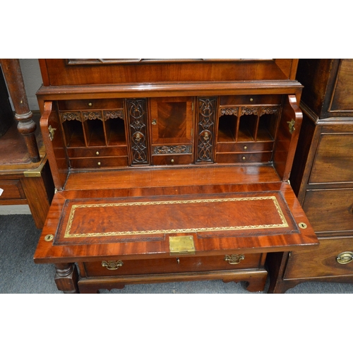 311 - A good George III design mahogany secretaire bookcase.