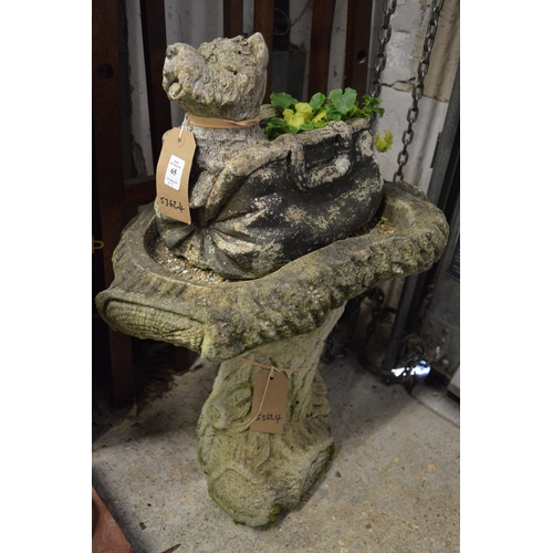 65 - A reconstituted stone bird bath and garden planter.