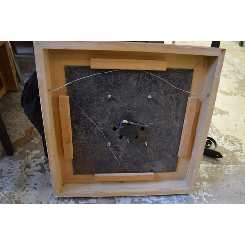 82 - A 19th century painted longcase clock dial converted to a battery wall clock.