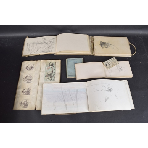 118 - ROBERT LILLIE (1867-1949) AND ELEANOR BEACON Four sketchbooks, Victorian scrapbook diary with humoro... 