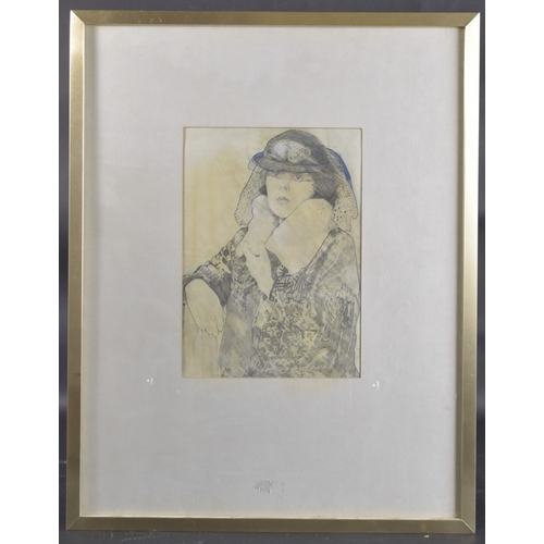 121 - EARLY 20TH CENTURY SCOTTISH SCHOOL Portrait of a woman, pencil, indistinctly signed, 12